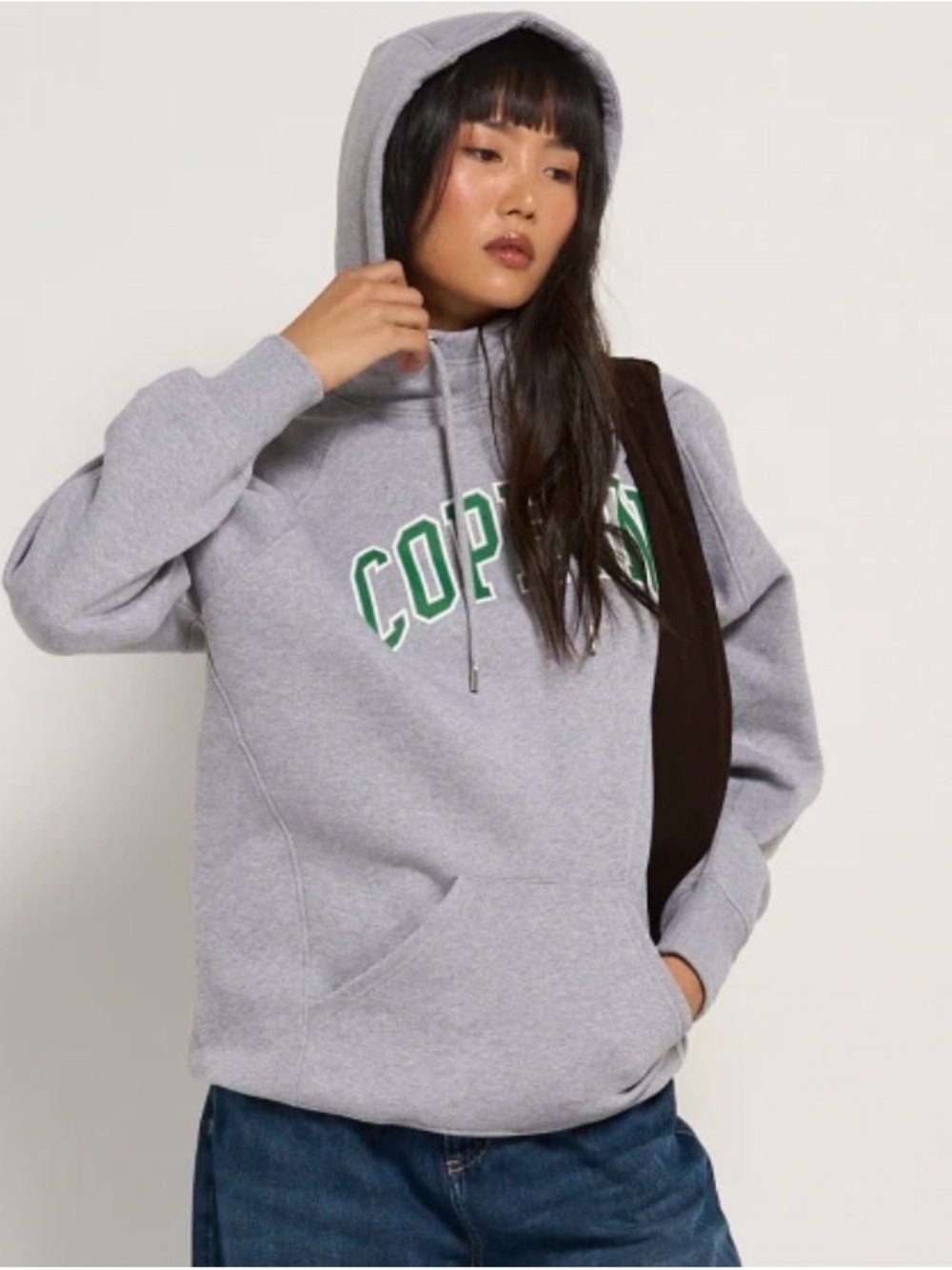 Gray Hooded Pullover Sweatshirt with Green Lettering COPERNI
COLLEGE HOODIE
